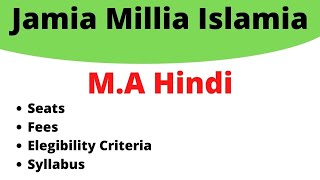 Jamia Ma Hindi jamia ma Hindi complete details jamia ma Hindi seatseligibilityfeessyllabus [upl. by Simmons]