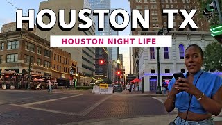 HOUSTON AT NIGHT  4K Walking Tour of Downtown Houstons Nightlife [upl. by Beera]