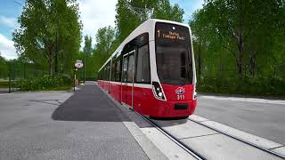 TramSim Vienna 1 Prater Hauptallee  StefanFadinger Platz Flexity [upl. by Madoc]