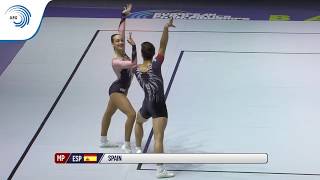 Miquel MANE GABARRO amp Noelia RAMOS ROSELLO ESP  2019 Junior Aerobics Europeans mixed pairs final [upl. by Ainegul]