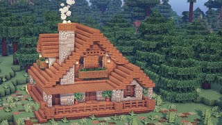 Minecraft  How to Build a Cozy Spruce Cabin  Taiga Biome  READ DESCRIPTION [upl. by Boatwright]