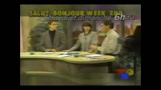 publicité émission Salut Bonjour weekend TVA 1996 [upl. by Aneger]