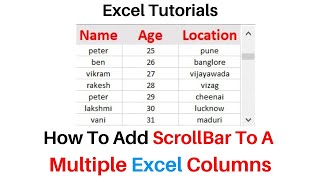 Make single Scroll Bar Excel sheet multiple columns sliderbar xlsx basics for beginners [upl. by Alimac]