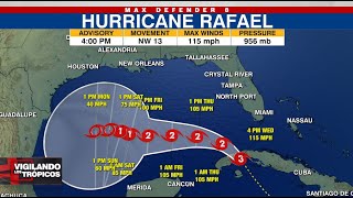 Pared del ojo del huracán Rafael se aproxima a la costa sur de Cuba según el CNH [upl. by Toby]