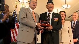 Marines who broke color barrier honored [upl. by Anilrats]