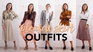 PLEATED SKIRTS Outfits Ideas  How To Style [upl. by Comstock355]