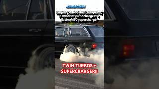 DualCharged Diesel Merc w123 evo2 BURNOUTS jamboolio burnouts supercharged twinturbo mercedes [upl. by Auqinot48]