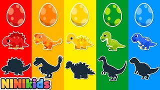 What will happen to baby dinosaurs  Shadow dinosaur game  Trex Stegosaurus  Kids  NINIkids [upl. by Enirtak]