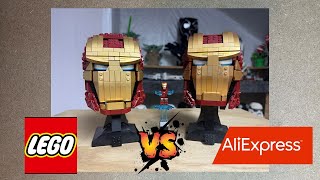 Ali Express Lego Comparison Iron Man Helmet 76165 AliExpress “Lego” series part 4 [upl. by Imaon]