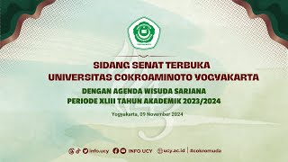 WISUDA SARJANA UNIVERSITAS COKROAMINOTO YOGYAKARTA PERIODE XLIII TA 20232024 [upl. by Ahcsim]