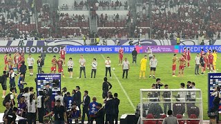 MERINDING MOMEN HARU PEMAIN DAN SUPORTER TIMNAS NYANYIKAN ANTHEM TANAH AIRKU DIAKHIR LAGA VS JEPANG [upl. by Alyakcim]