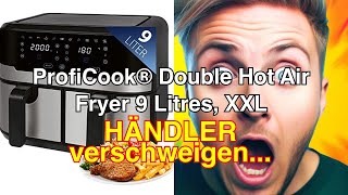 Proficook® doppelheißluftfritteuse 9 liter  xxl heißluftfritteuse doppelkammer  frittieren mit he [upl. by Bomke724]