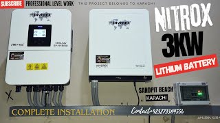 Nitrox 3kw SP 5G hybrid Inverter complete installation Alhamdulillah2024 Modelviral [upl. by Cathrine]