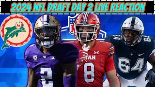 2024 NFL Draft Day 2 LIVE Reaction  Miami Dolphins take Patrick Paul [upl. by Luapnoj]