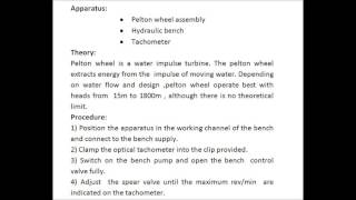 To determine efficiency of pelton wheel [upl. by Ylsel]