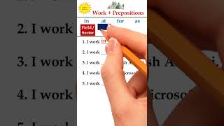 Work  Preposition  English Grammar  Vocabulary  Spoken English  english preposition [upl. by Mark]