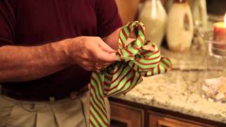 How to make a bow with wired ribbon Evergreen Lake of the Ozarks Missouri [upl. by Bluefarb886]