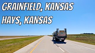 Grainfield Kansas to Hays Kansas Drive with me on a Kansas highway [upl. by Chesna776]