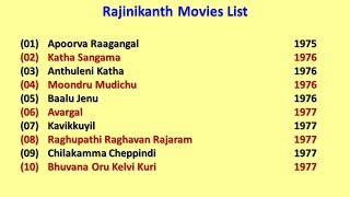 Rajinikanth Movies List [upl. by Kinna]