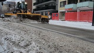 Front Loader Plow Plowing Street Snow [upl. by Aillij657]