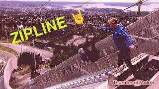 Holmenkollen Zipline Kollensvevet  Panoramic View [upl. by Hemphill443]