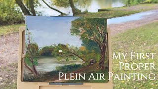 My First Ever Proper Plein Air Painting Using My New Wave Poschade Box [upl. by Norad]