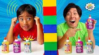 Twin Telepathy Slime Challenge Ryan and Daddy [upl. by Nirik]