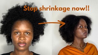 HOW TO STOP SHRINKAGE ON NATURAL HAIR  OVERNIGHT PROTECTIVE HAIRSTYLE [upl. by Corkhill]