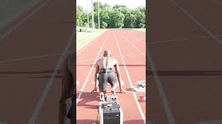 Olympic Hurdle Sprinter In Training  Resistance Machine [upl. by Eromle]