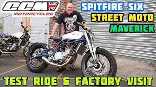 CCM Maverick  Spitfire Six  Street Moto Test Ride Review amp Factory Visit [upl. by Bethesde76]