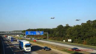 Frankfurter Flughafen  Sensationeller Landeanflug von 6 Flugzeugen [upl. by Ylatfen365]