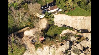 Massive landslide in Ventnor leaves properties on the edge of a cliff [upl. by Haelhsa]