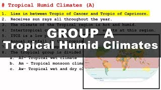 Koppen Scheme  Tropical Humid Climate A  UPSC IAS Geography [upl. by Tristis]