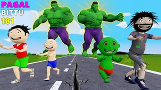 Gaw Mein Hulk Monster Cartoon Comedy  Hulk Monster Comedy  Funny Comedy Video  Bittu Sittu Toons [upl. by Eiryk]