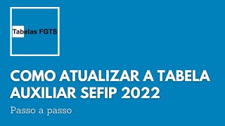 Como atualizar a Tabela Auxiliar Sefip 2022 [upl. by Sibby398]