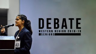 Seniors Debate  Western Region Debate Competition 201819 [upl. by Sosthina]