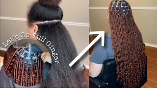 Ginger Knotless Boho Braids  A Braid Chat  A Few Of My Braiding Quirks [upl. by Bratton]