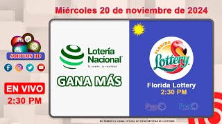 Lotería Nacional Gana Más y Florida Lottery en VIVO │Miércoles 20 de noviembre 2024 – 230 PM [upl. by Aun]