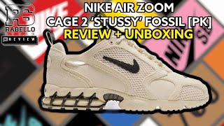 Nike Air Zoom Spiridon Cage 2 Stussy Fossil PK  REVIEW  UNBOXING [upl. by Enomsed]