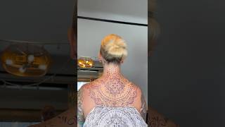 Ornamental Back Tattoo 🤍 [upl. by Ayatal918]