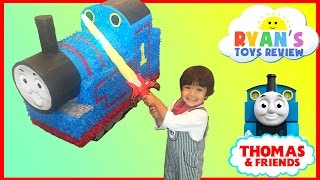 GIANT THOMAS AND FRIENDS Pinatas Surprise Toys Challenge [upl. by Haneeja]