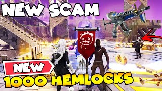 Dropping 1000 Hemlocks in Front of Scammer 😈😱 Scammer Gets Scammed Fortnite Save The World [upl. by Fedak]