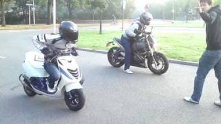 Polini Evo Twins Zip Vs Buell xb12s 2nd Run [upl. by Airretal468]