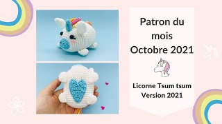 PATRON CROCHET  Licorne Tsum tsum V2  Crochet Pattern  Unicorn Tsum tsum 🦄 [upl. by Novello731]