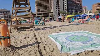 🇪🇸 Hot day at Barcelona beach Spain [upl. by Eilyak]