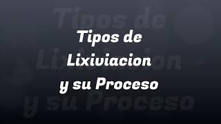 Tipos de Lixiviación y su Proceso [upl. by Charlet]