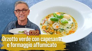 Orzotto verde con capesante e formaggio affumicato  Si fa così  Chef BRUNO BARBIERI [upl. by Rosario817]