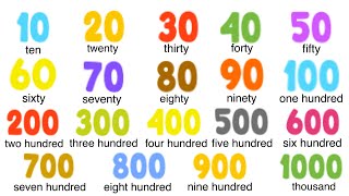 Numbers from 10 to 1000  English Vocabulary  learn with me [upl. by Nahallac48]