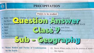 Question Answer Class 9 Geography Chapter 5 Precipitation  Navneet Digest Maharastra Board [upl. by Rafe87]