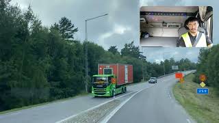 Truck Driving in Stockholm Sweden  Farsta to Jordbro [upl. by Inaliak]